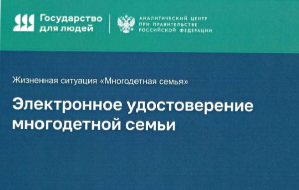 Электронное удостоверение многодетной семьи. Электронное удостоверение многодетной семьи.